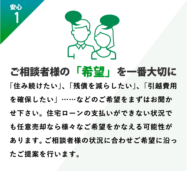 ご相談者様の「希望」を一番大切に